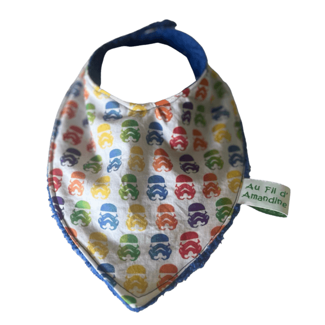 Bavoir bandana - éponge bleue