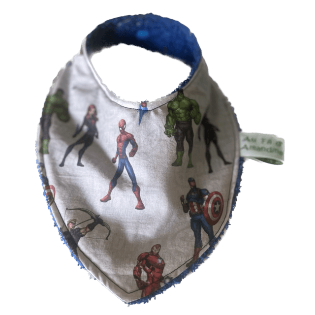 Bavoir bandana - éponge bleue